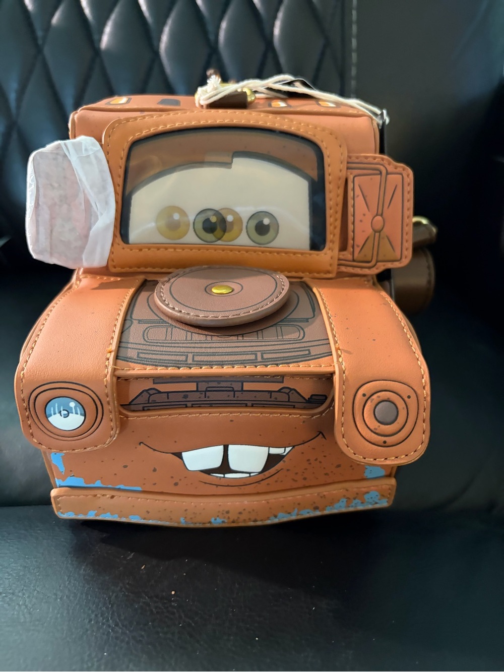 Loungefly Cars 20th Anniversary Tow Mater Figural Crossbody Bag unreleased